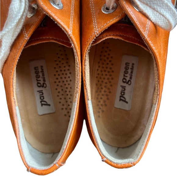 Paul Green : Orange Leather Sneakers Size 7 - Picture 3 of 6